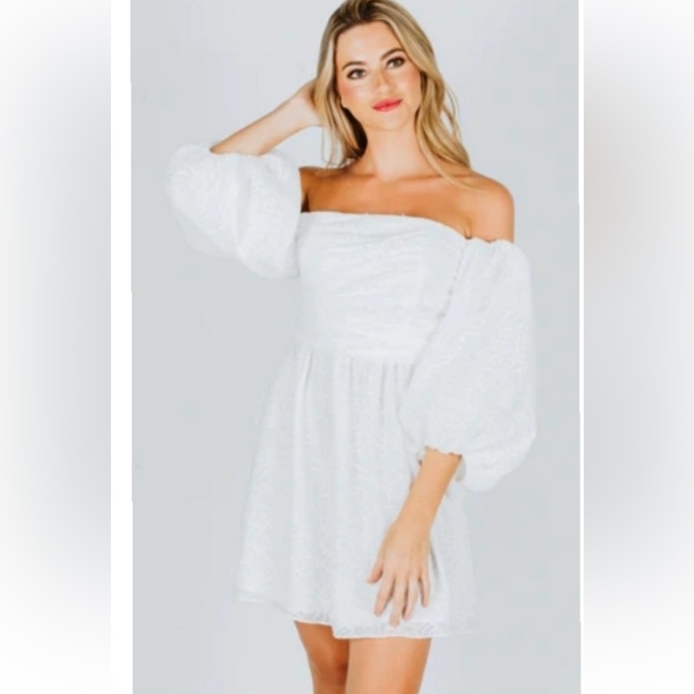 Tanya Taylor Josette Elegant White Off-Shoulder Dress nwt $495 sz 4